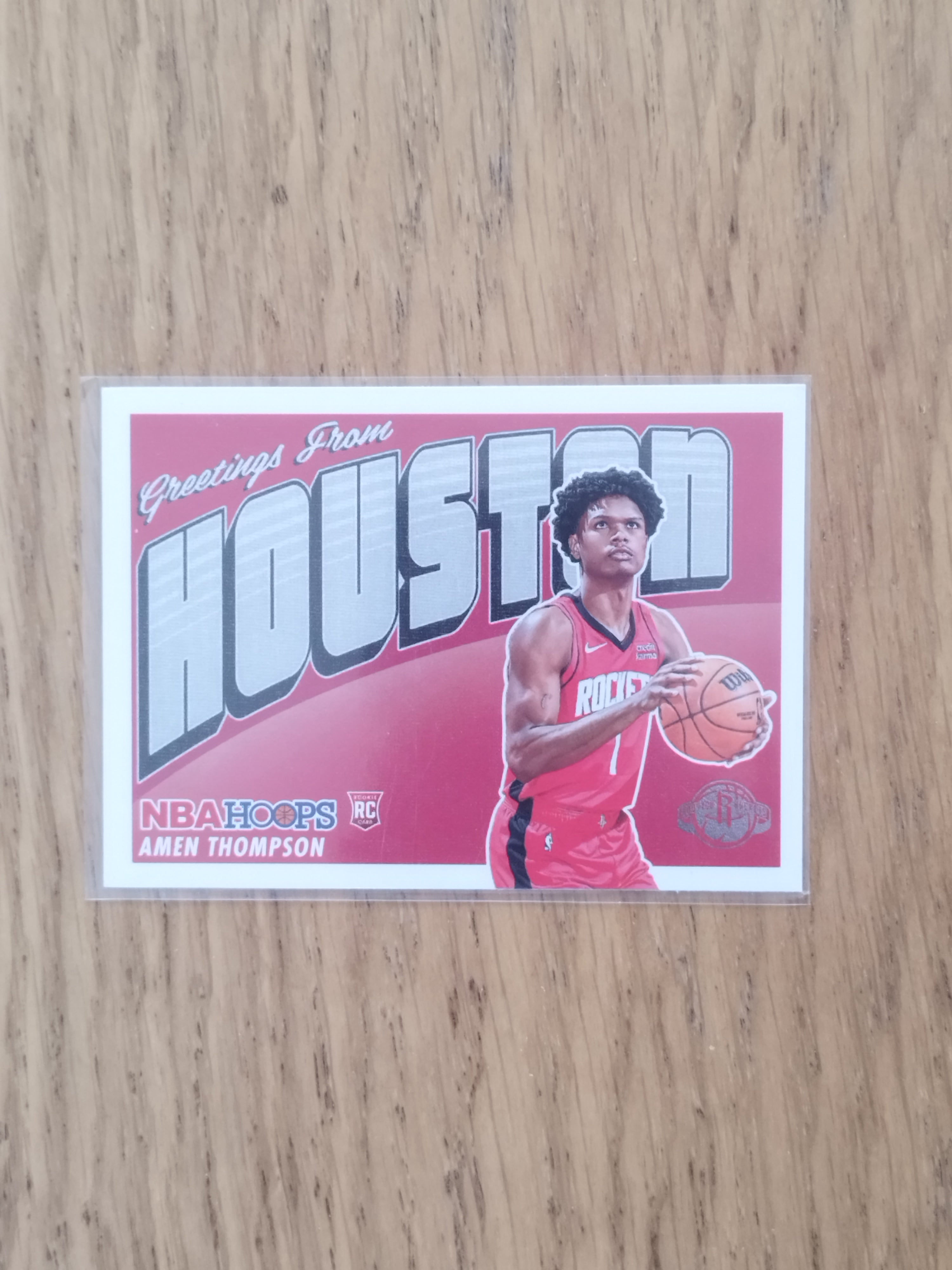 2023-24 Panini NBA Hoops — Rookie Greetings #8 — Amen Thompson RC