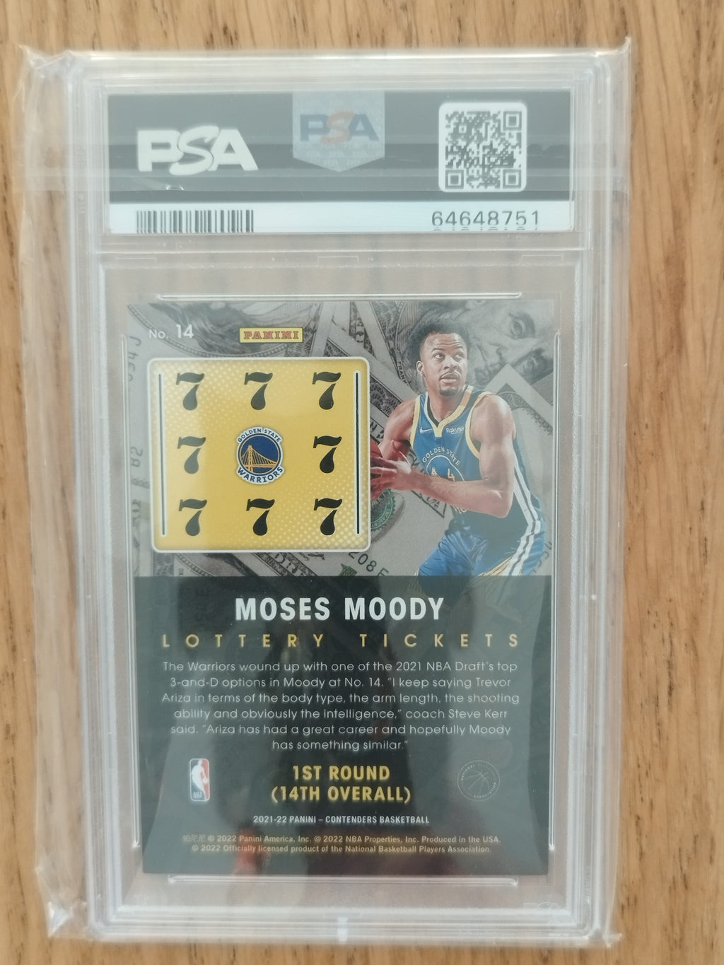 Moses Moody — 2021-22 Panini Contenders Lottery Ticket #14