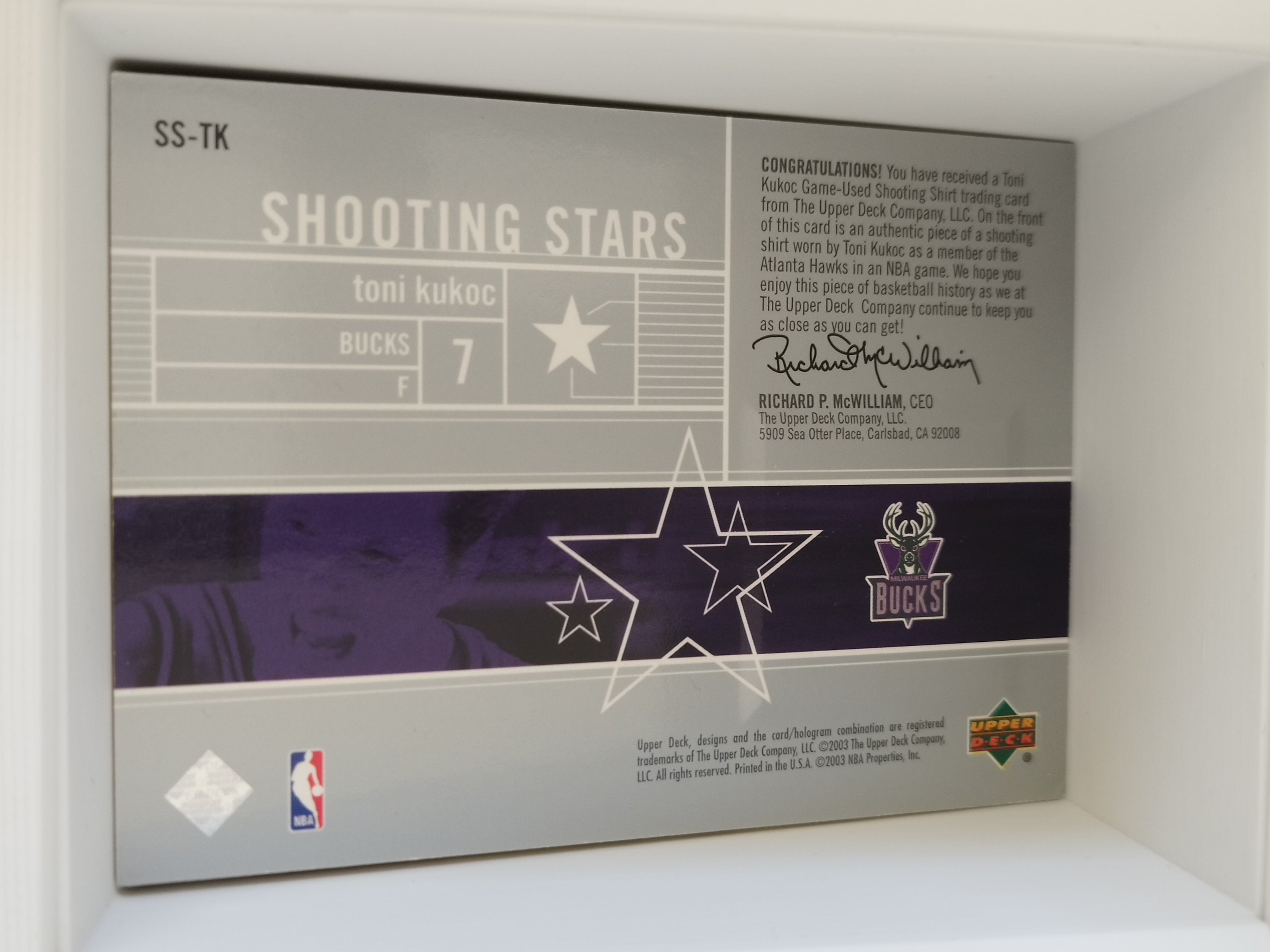 Toni Kukoč 2003-04 Upper Deck Shooting Stars