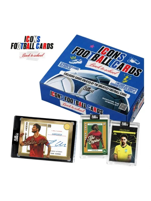 2026 Club Legacyz Icons Back to School 5th Edition Soccer Mini Box · 10 cartas