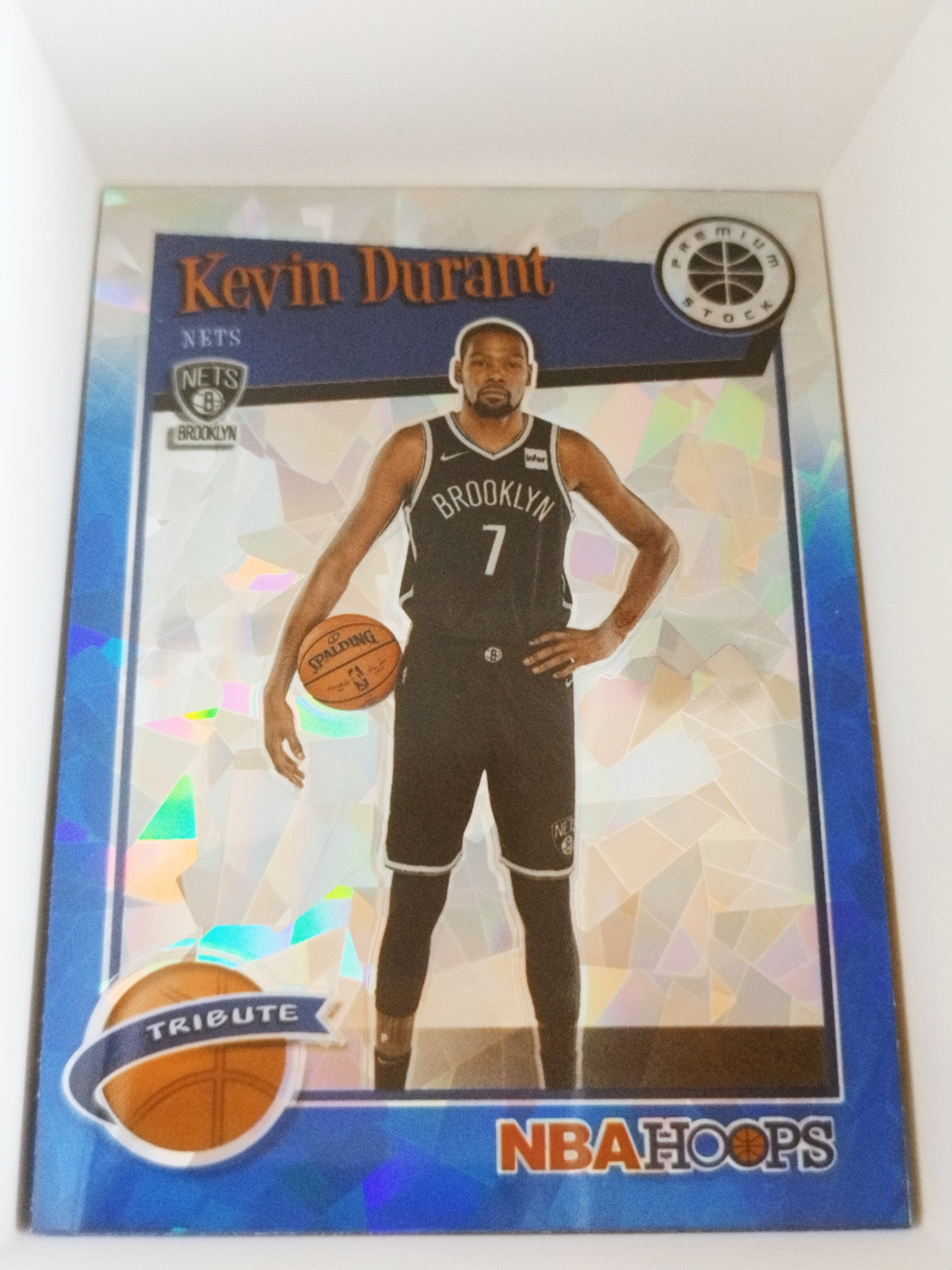 2019-20 Panini NBA Hoops Premium Stock - Blue Cracked Ice Prizm #284 - Hoops Tribute - Kevin Durant
