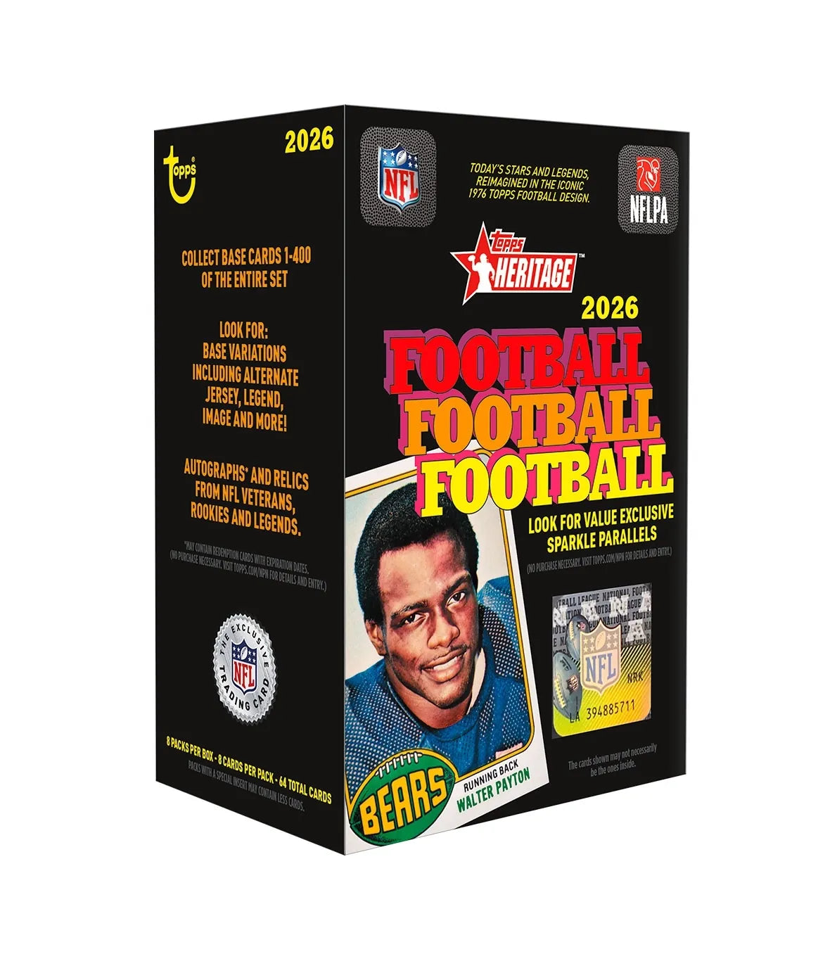 2026 Topps Heritage Football Value Box · 8 sobres
